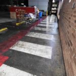 Loading dock line marking before