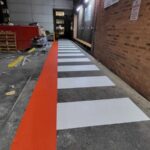 Loading dock line marking after